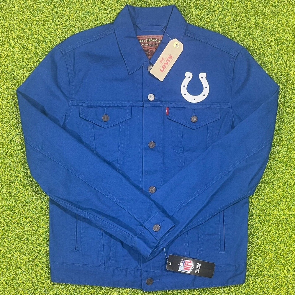Levi’s NFL Indianapolis Colts Size Large Red Tag Women’s Trucker Blue 181940012